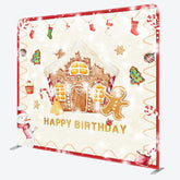 Aperturee - Aperturee Gingerbread House Candy Socks Xmas Square Backdrop